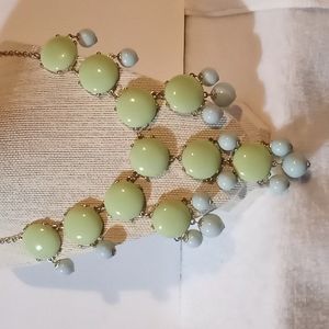 Large green and blue statement necklace